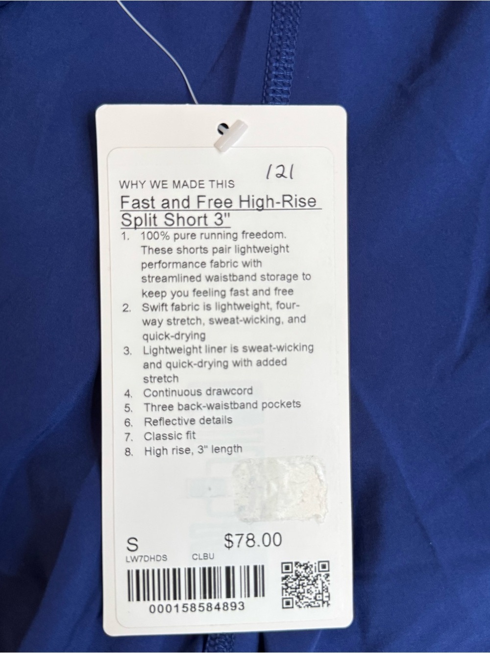 Lululemon Fast and Free High-Rise Split Short 3” Size Small - Picture 4 of 4